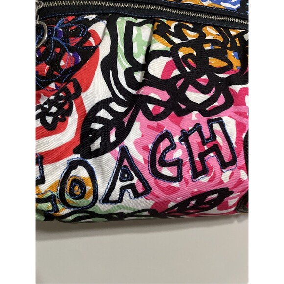 Y2K COACH MULTICOLOR FLORAL POPPY GRAFFITI PRINT TOTE SHOULDER BAG PURSE - Picture 7 of 16